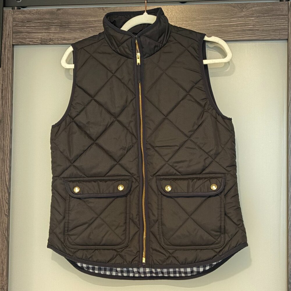 J Crew Black Quilted Women's Vest